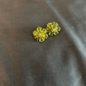 Peridot and Gold Earrings (Pierced)